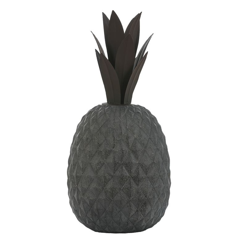 LuxenHome 23.6" Gray MgO Pineapple Outdoor Statue