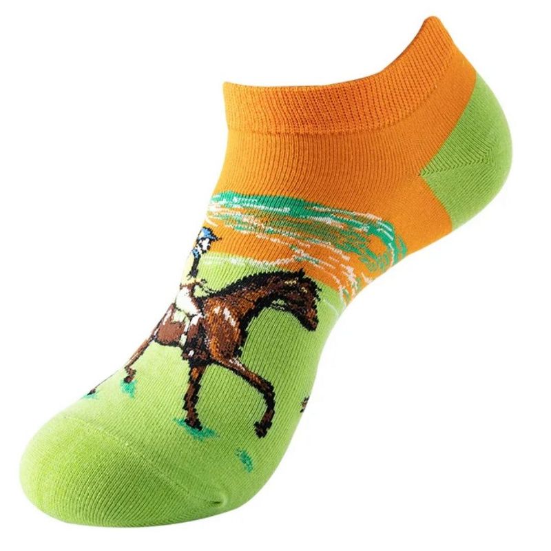Degas Racehorse Jockey Famous Art Ankle Socks from the Sock Panda (Men's Sizes, Adult Large)