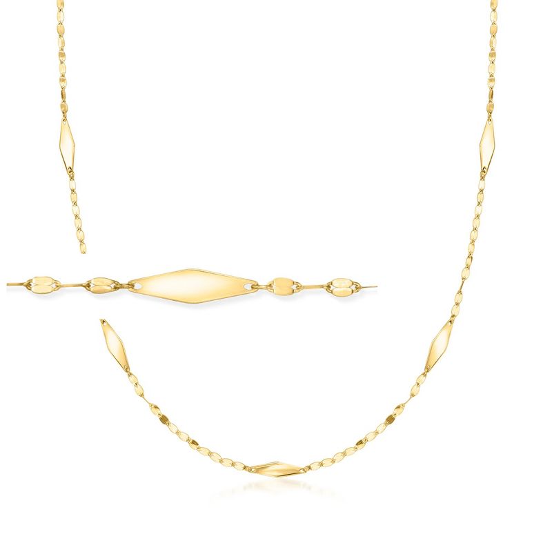 Ross-Simons Italian 10kt Yellow Gold Kite Station Necklace Size 16