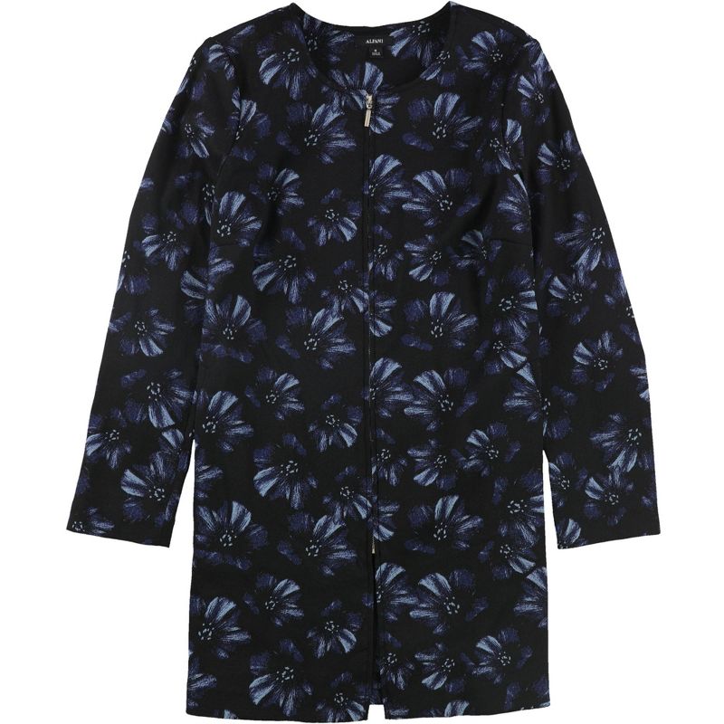 Alfani Womens Jacquard Floral Jacket, black, Large
