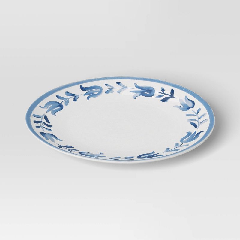 13" Stoneware Serve Platter Blue Floral - Threshold™