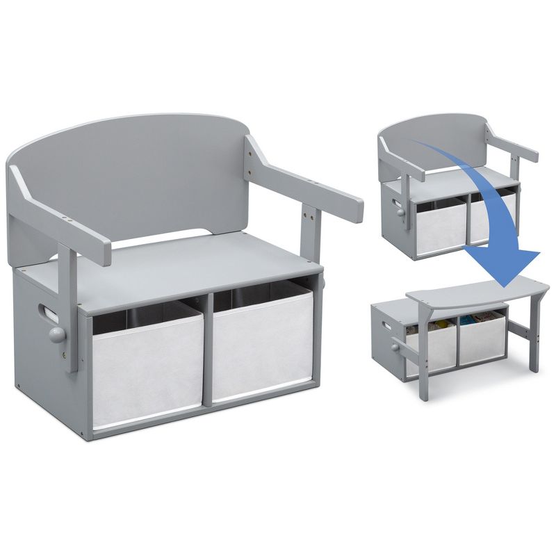 Delta Children MySize 3-in-1 Convertible Activity Bench, Grey