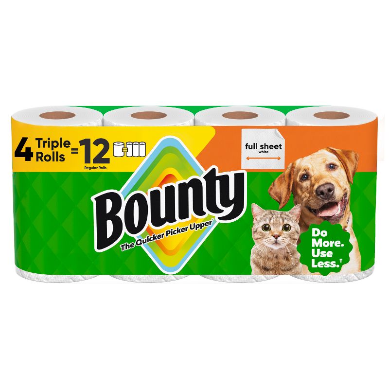 Bounty Full Sheet Paper Towels - 4 Triple Rolls
