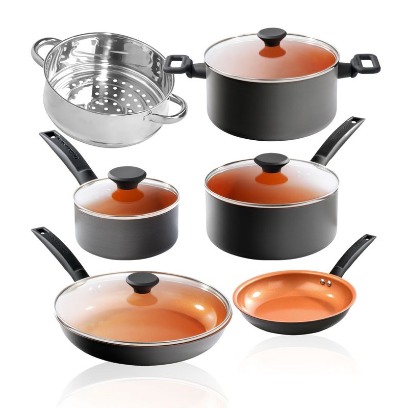 Gotham Steel Pro Premier Hard Anodized Cookware Set 10 Pc Nonstick Pots and Pans Set