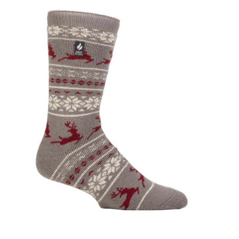 Men's Jasper LITE® Deer Crew Socks | Size Men's 7-12 - Grey