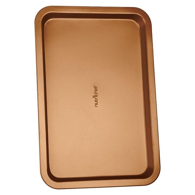 NutriChef 13-inch Golden Wide Baking Pan, Non-Stick Coated Layer Surface