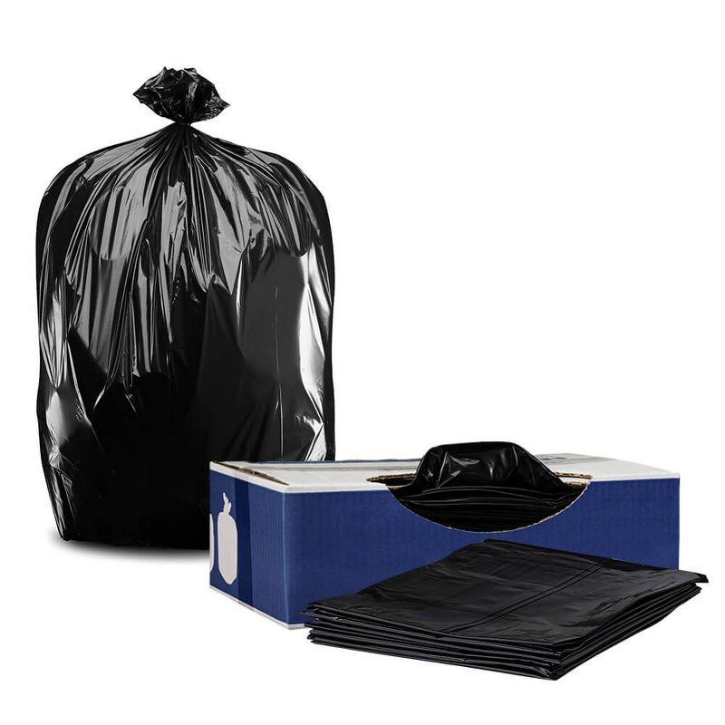 Plasticplace 40-45 Gallon Trash Bags, Black (100 Count)