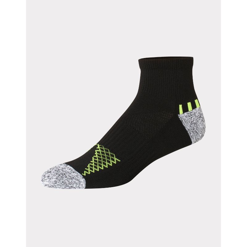 Hanes Moves Premium Men's Performance Ankle Socks 6pk - Black 6-12: Breathable, Moisture Wicking, Cushioned