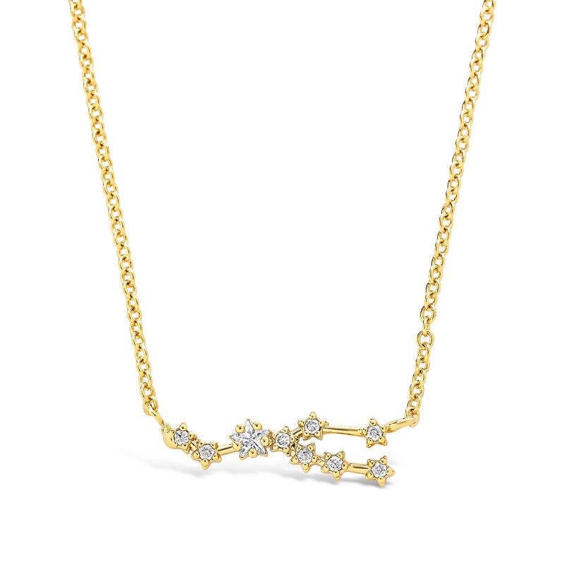 SHINE by Sterling Forever Delicate CZ Constellation Pendant Necklace Gold Taurus
