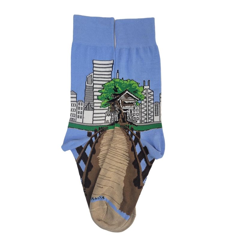 Treehouse in the City Socks (Men's Sizes, Adult Large) from the Sock Panda