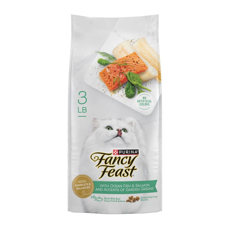 Purina Fancy Feast with Ocean Fish, Salmon & Garden Greens Adult Gourmet Dry Cat Food - 48oz