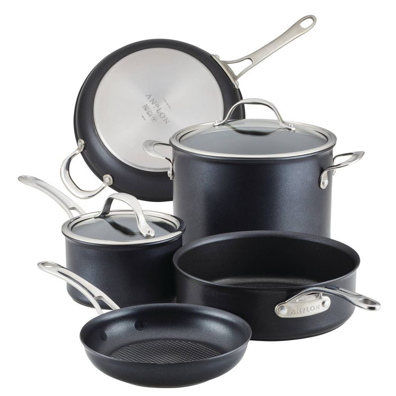 Anolon X 7pc Hybrid Nonstick Induction Cookware Set Charcoal Gray
