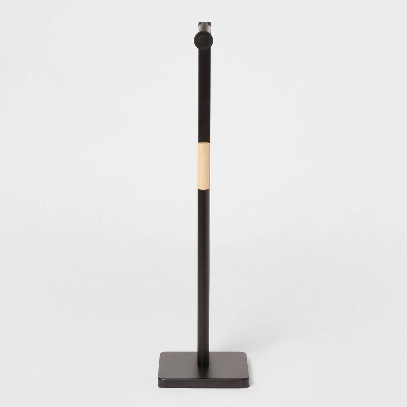Freestanding Toilet Paper Holder Matte Black - Brightroom™: Steel Construction, 22.99" Tall, Storage Solution