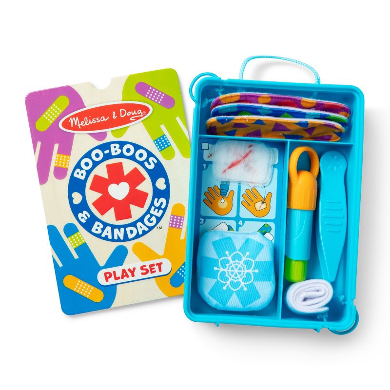 Melissa & Doug Boo-Boos & Bandages Reusable First Aid Pretend Play Set: Creativity Focus with Medical Accessories
