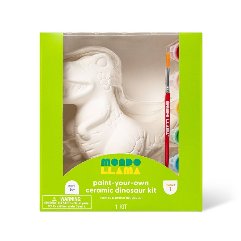 Paint-Your-Own Ceramic Dinosaur Craft Kit - Mondo Llama™: DIY Art Kit with Paint & Brush, Ages 8+