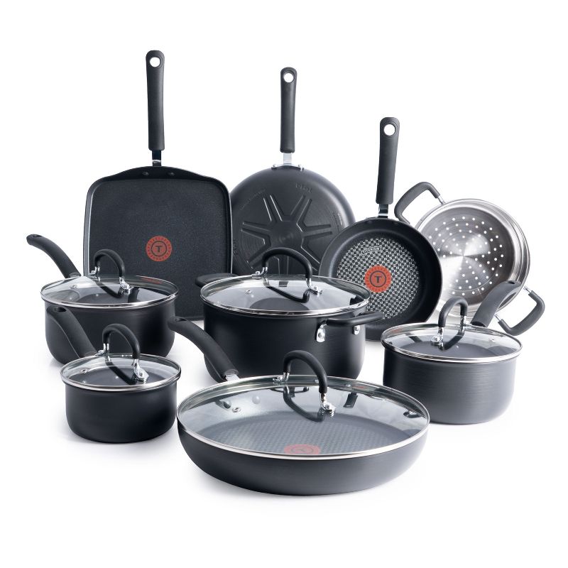 T-fal Ultimate Hard Anodized Nonstick Cookware Set 14 Piece, Black