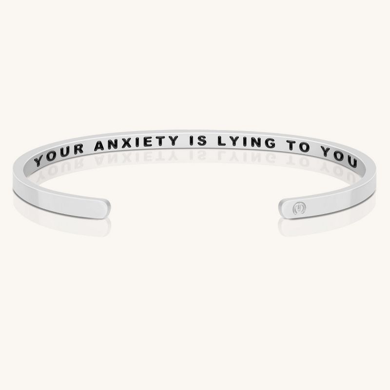 Mantra Jewelry - Your Anxiety Is Lying To You (within) bracelet Silver One Size