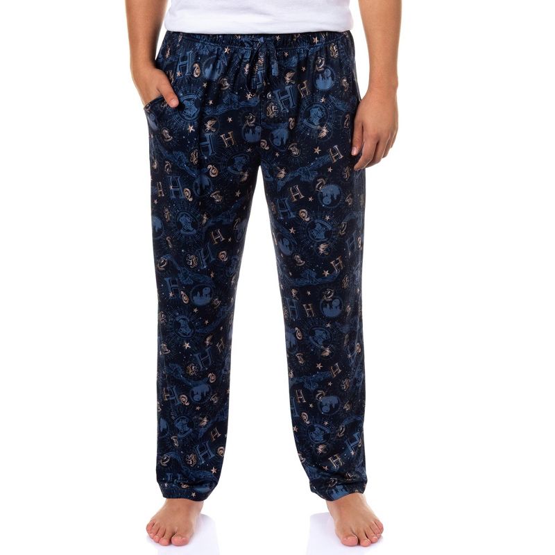 Harry Potter Mens' Pajama Pants Hogwarts Astronomy Class Wizarding World Sleep Lounge Bottoms (L)