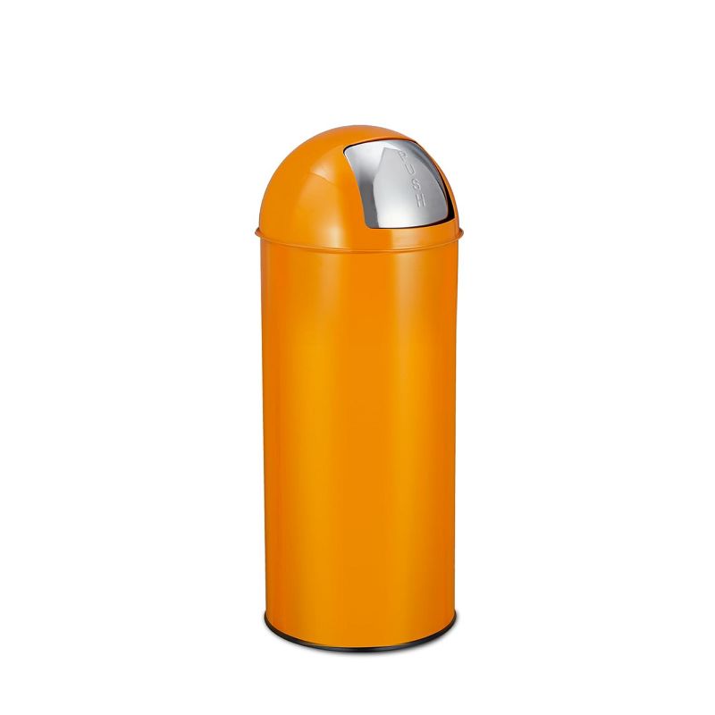 65L/17Gal Brushed Stainless Trash Can,Commercial Push Lid Garbage Bin with Removable Bucket ,Recycling Bin for Kitchen, Restaurant,Restroom