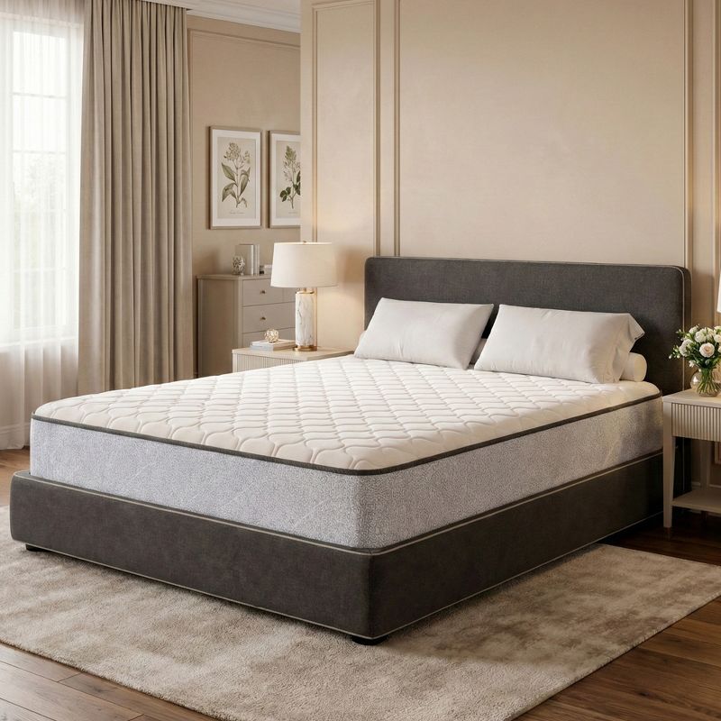 Continental Sleep, 8-Inch Medium Firm Tight top High Density Foam Mattress, Queen