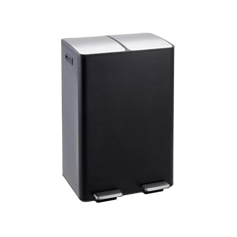 GAOMON Dual Trash & Recycle Bin, 16 Gal (2x30L)Kitchen Garbage Can,Odor-Resistant with Lid,Inner Bucket & Quiet Step Pedal,Black