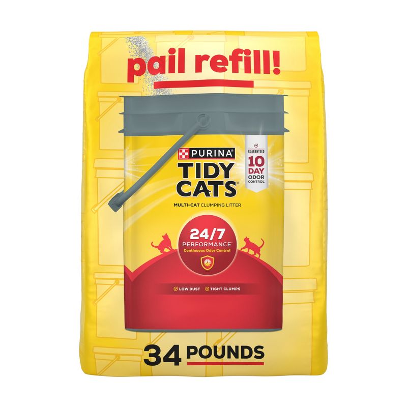 Tidy Cats 24/7 Performance Clumping and Odor Control Pail Refill Cat Litter - 34lbs