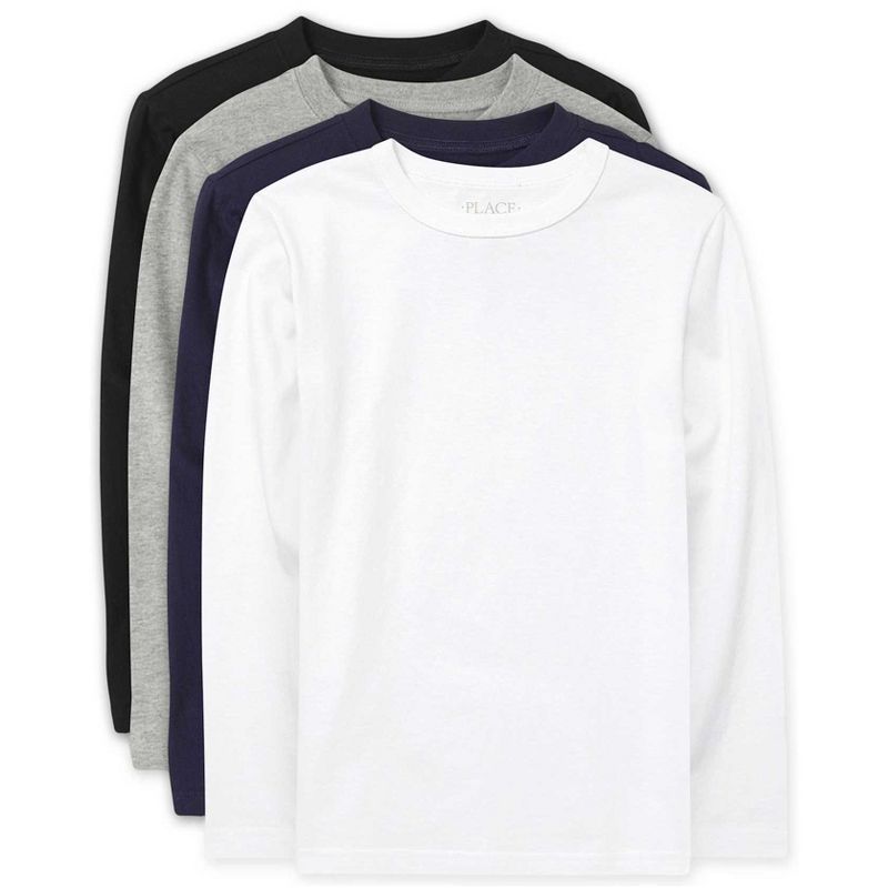 The Children's Place Boys Long Sleeve Basic Layering Tee 4-Pack Multi XS (4)