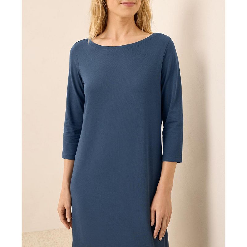 Pact Women's Organic Cotton Softspun Boat Neck Dress French Navy Small