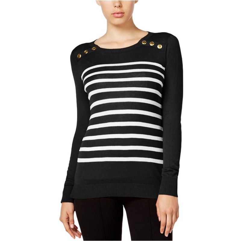 Kensie Womens Long Sleeve Knit Sweater, boo, Small