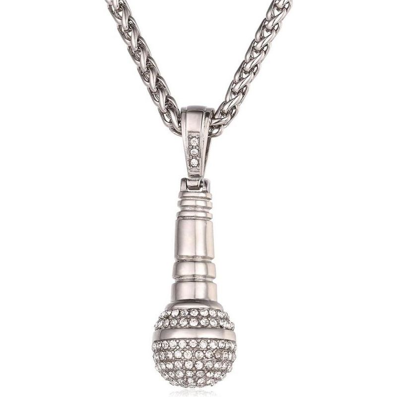 Rock Music Pendant Necklace - 18K Gold Plated Adjustable Chain, Hip Hop Punk Gift for Men & Women