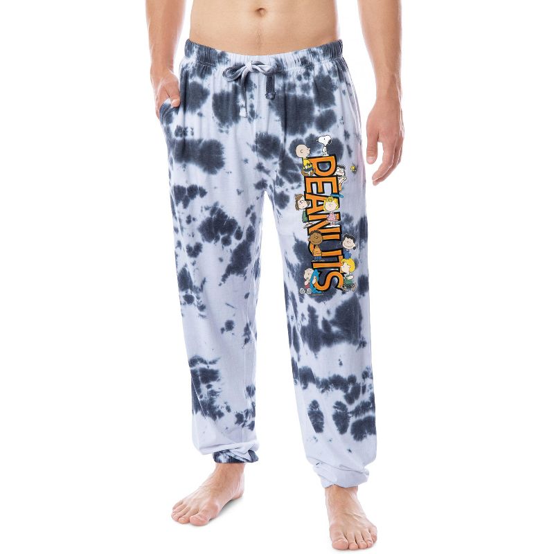 Peanuts Mens' Charlie Brown Snoopy Friends Sleep Lounge Jogger Pajama Pants