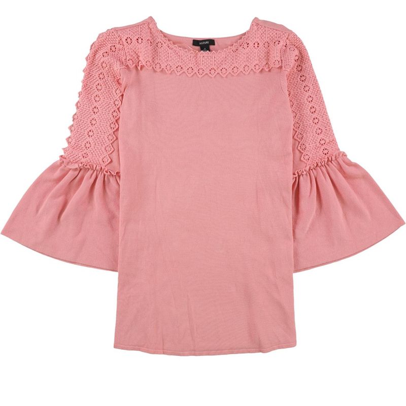 Alfani Womens Bell Sleeve Pullover Sweater, rarerose, X-Large