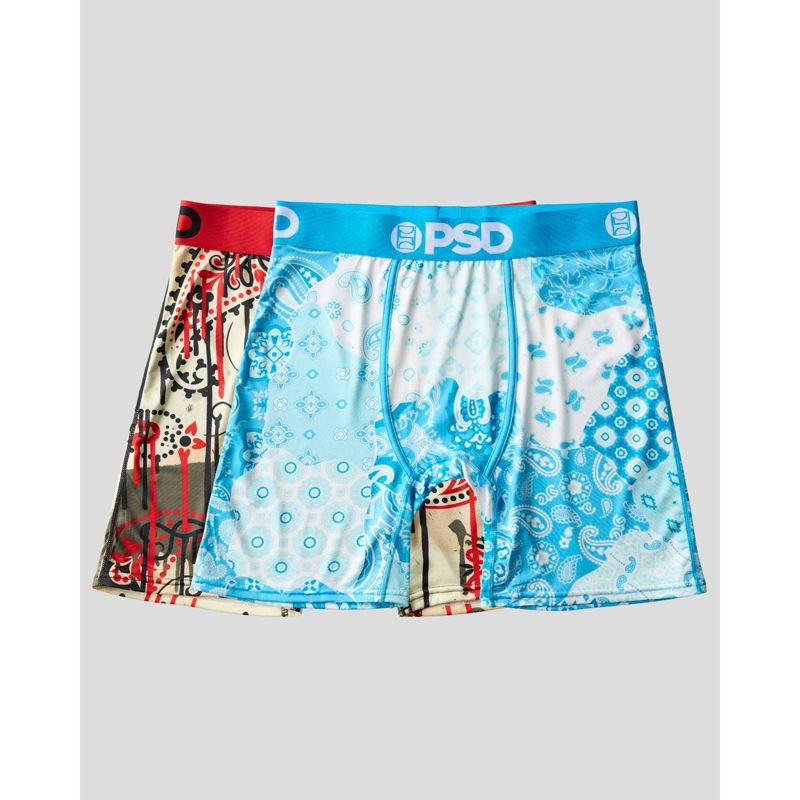 PSD Men's Paisley Print Briefs - Blue/Cream S