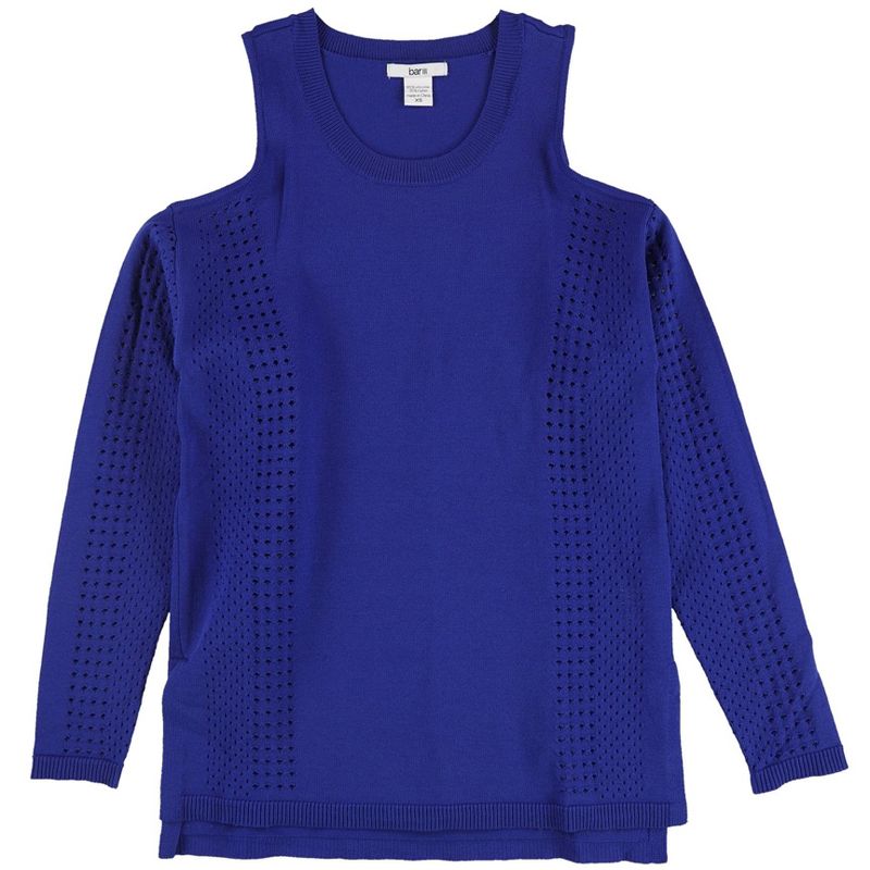 bar III Womens Cold Shoulder Pullover Sweater, lazulite, Medium