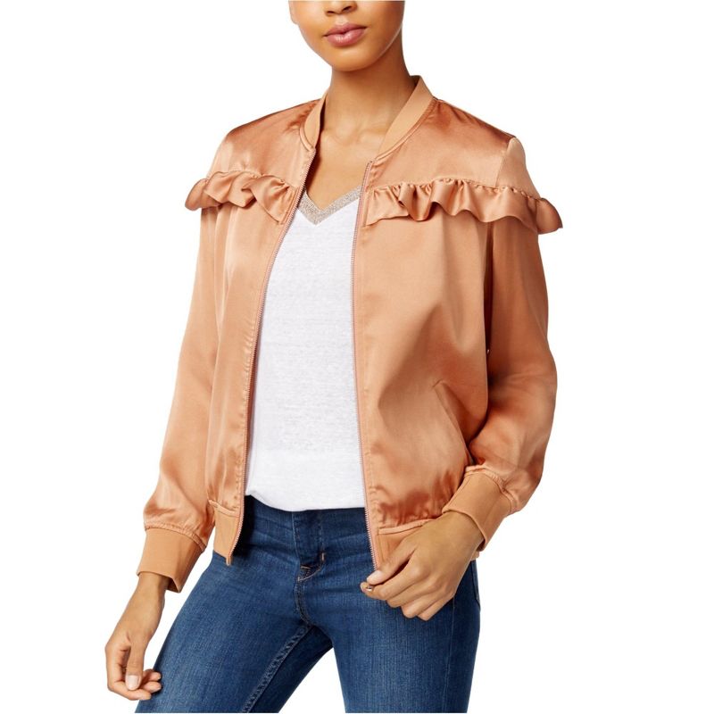 maison Jules Womens Ruffled Jacket, mjcopper, Medium