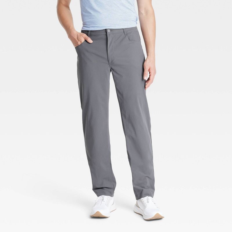 Men's 360 Lifestyle Relaxed Fit 5-Pocket Pants - All In Motion Dark Gray 30x32: Moisture Wicking, Quick Dry, UPF 50+