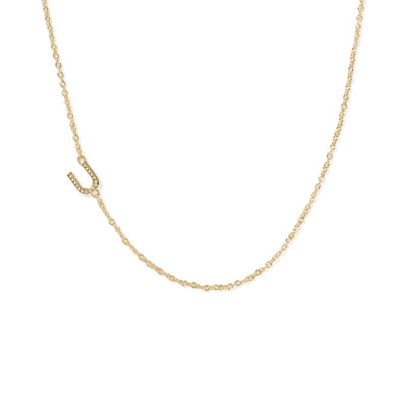 Kendra Scott 14K Gold Over Brass Mini "U" Initial Pendant Necklace - Gold