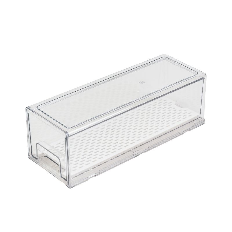 SharpChef Stackable Kitchen Pantry Storage Drawers, Removable Drainage Tray for Fruit & Vegetables, Handles, Kitchen Pantry, Refrigerator, Bathroom