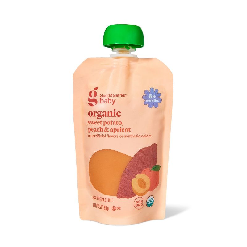 Peach Sweet Potato Apricot Baby Food Pouch - Assorted Oranges - 3.5oz - Good & Gather™