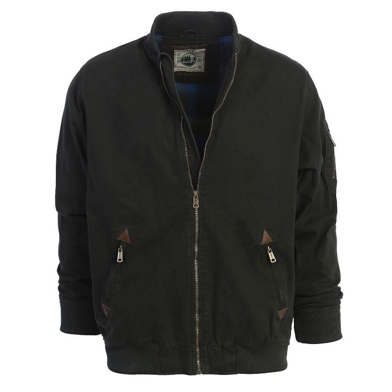 Gioberti Men's 100% Cotton Sportwear Full Zipper Twill Bomber Jacket, Black, M