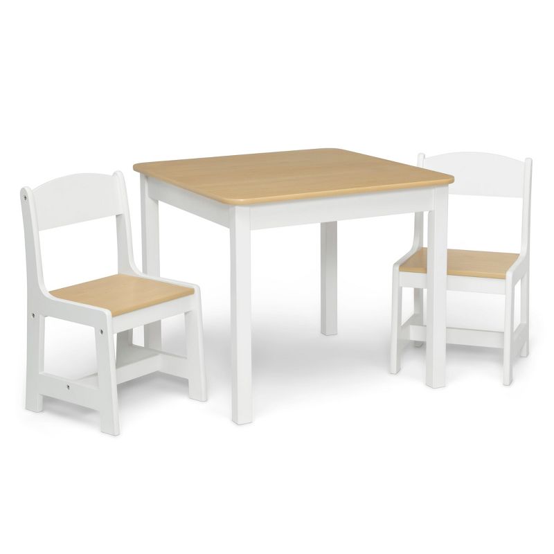 Delta Children MySize Table with 2 Chairs, Natural and White