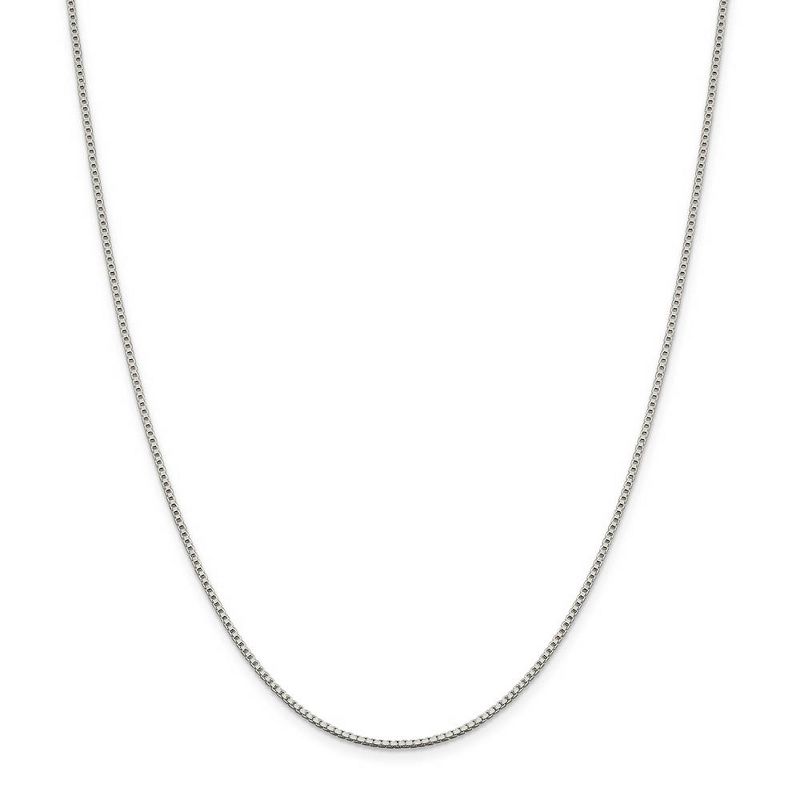 Black Bow Jewelry 1.4mm Rhodium-Plated Sterling Silver Solid Box Chain Necklace, 16 Inch