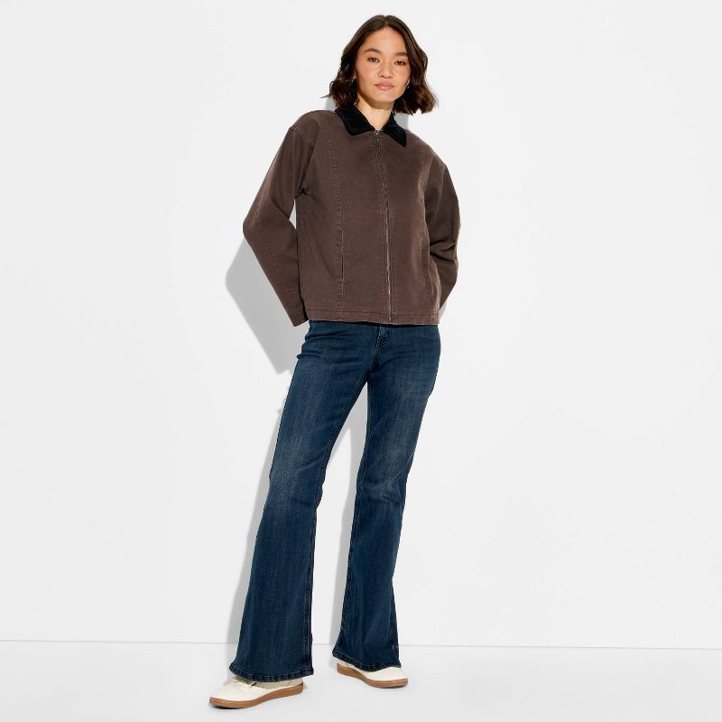 Women's Twill 90's Barn Field Jacket - Wild Fable™ Brown S