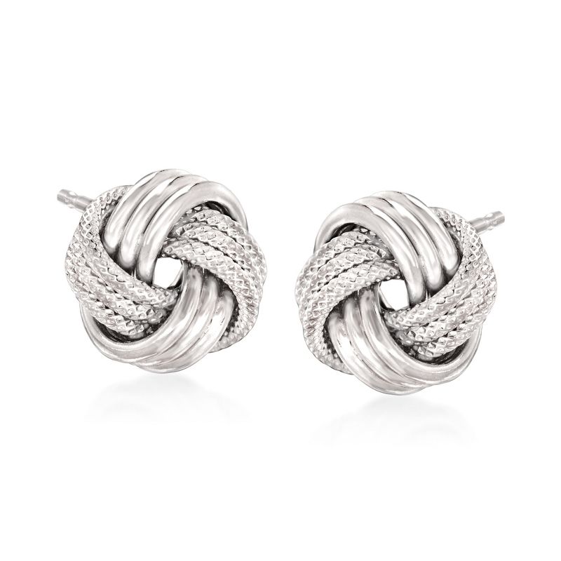 Ross-Simons Italian Sterling Silver Love Knot Earrings Studs
