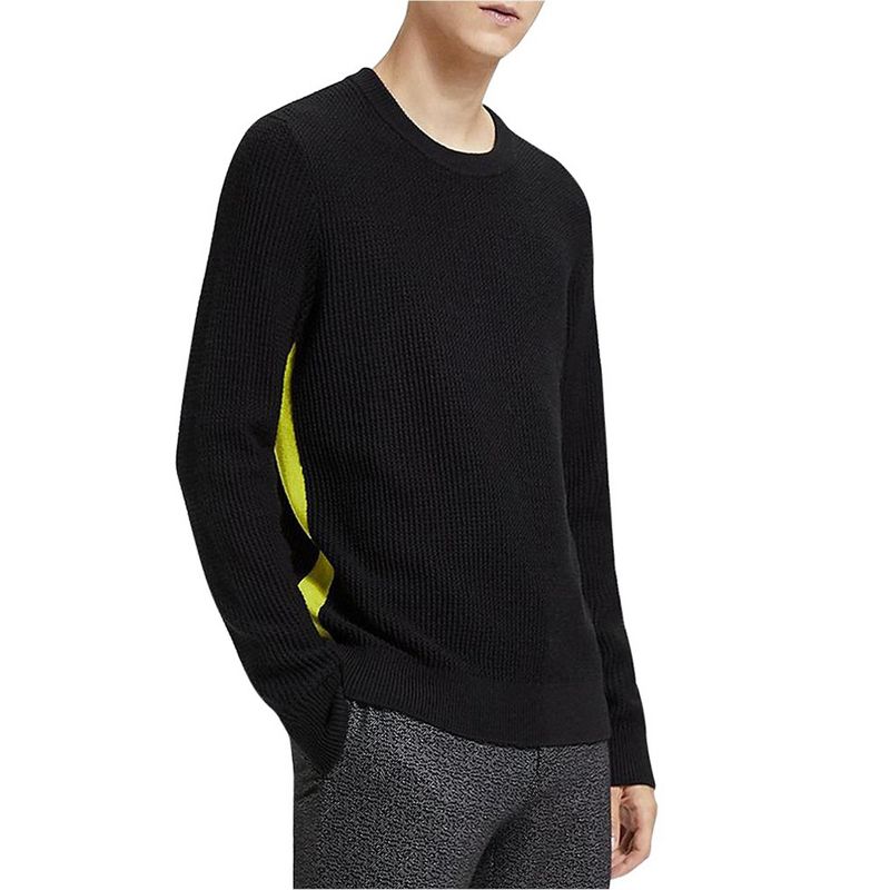 Theory Mens Textured Pullover Sweater, black, Large