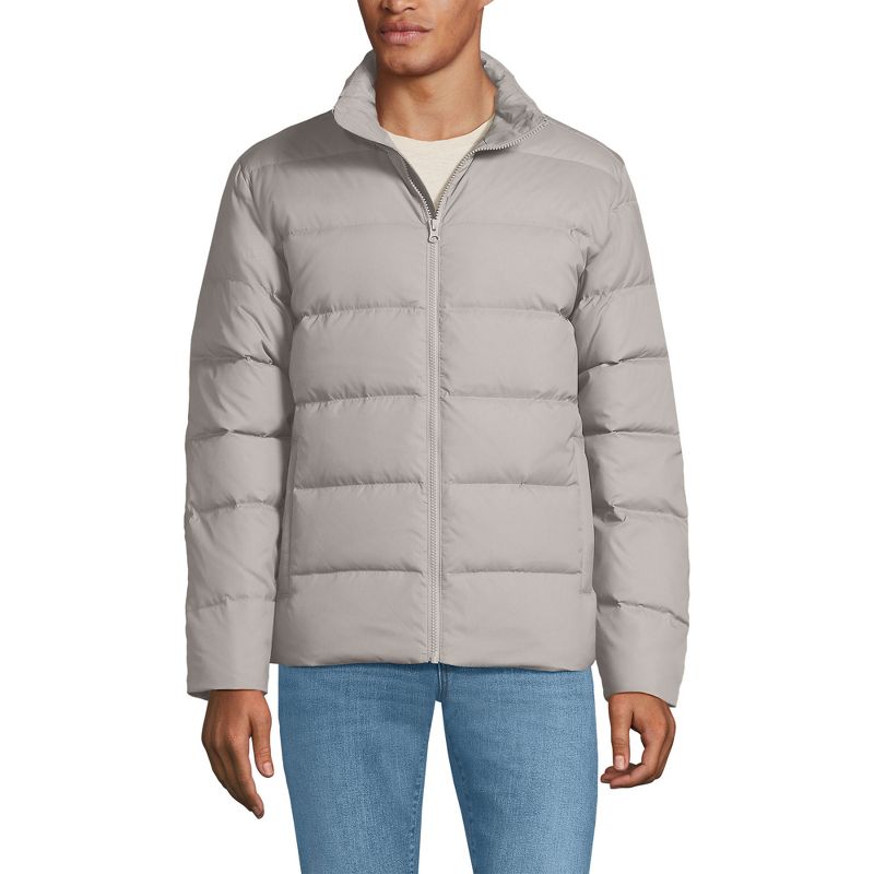 Lands' End Men's Max 600 Down Puffer Jacket - Large - Birch Gray