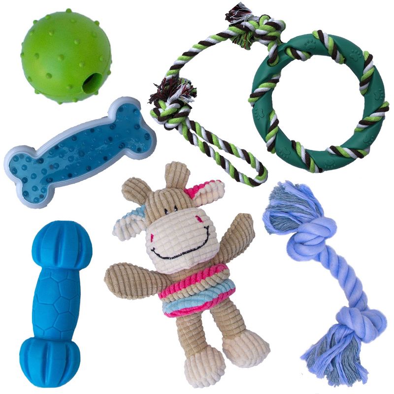 rocket & rex Chew Dog Ball Plush Toy Set - 6pk