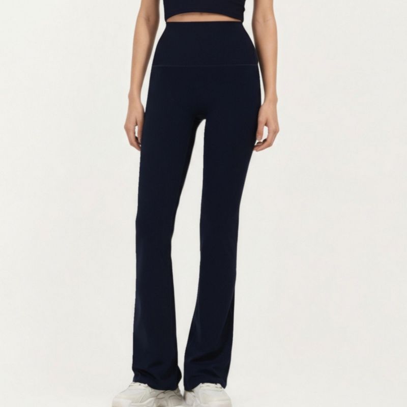 Anna-Kaci Active Women's High Waist Flare Sweatpants with Slim Fit Stretch Fabric - Large, Navy