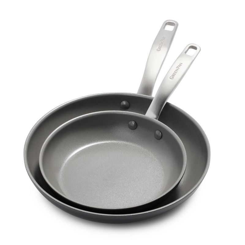 GreenPan Chatham 2pk (8" and 10") Hard Anodized Healthy Ceramic Nonstick Frying Pan Set
