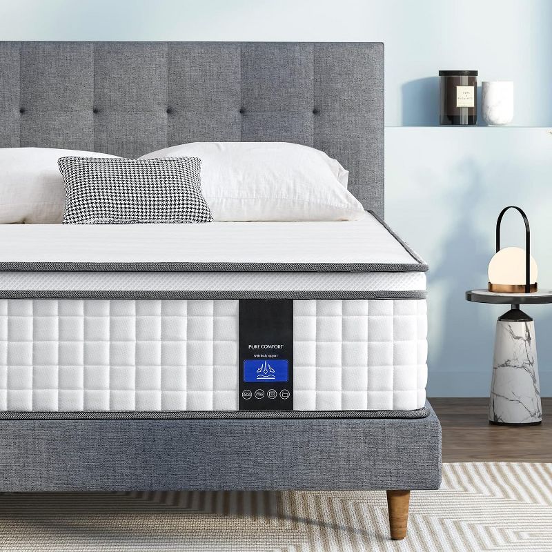 ELJGET Twin XL Mattress, 10" Mixed Memory Foam Mattress, Bagged Spring, Medium Firm Feel and Motion Isolation